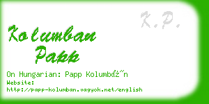 kolumban papp business card